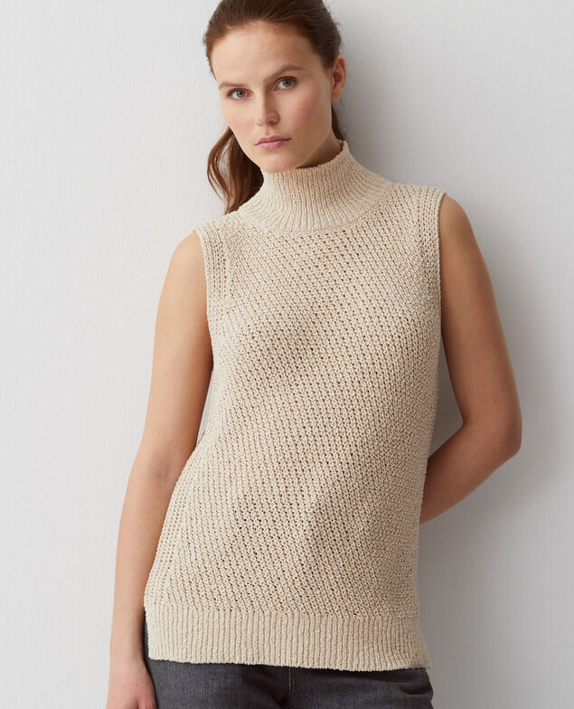Sleeveless jumper H311 oyester gray