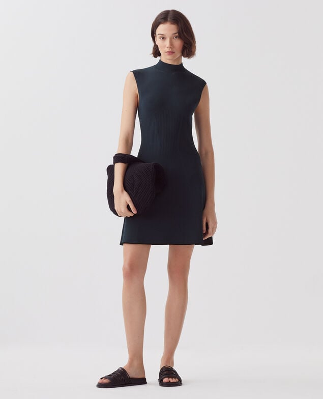 Knit mini dress J690 blueberry