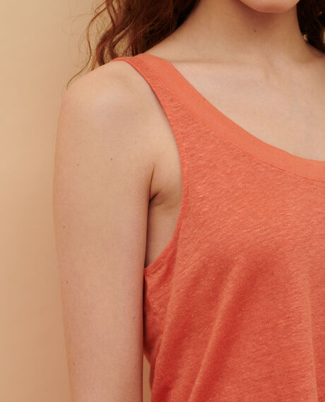 Linen vest top 21 light orange 2ste054f05
