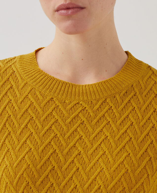Short-sleeve linen jumper J480 gold flake