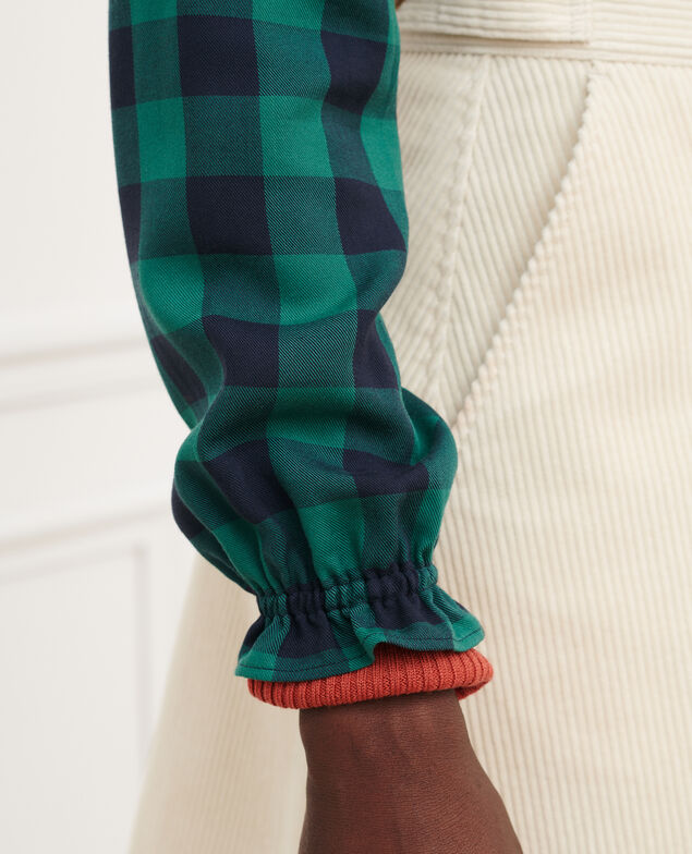 Silky checked shirt 8866 55 green check