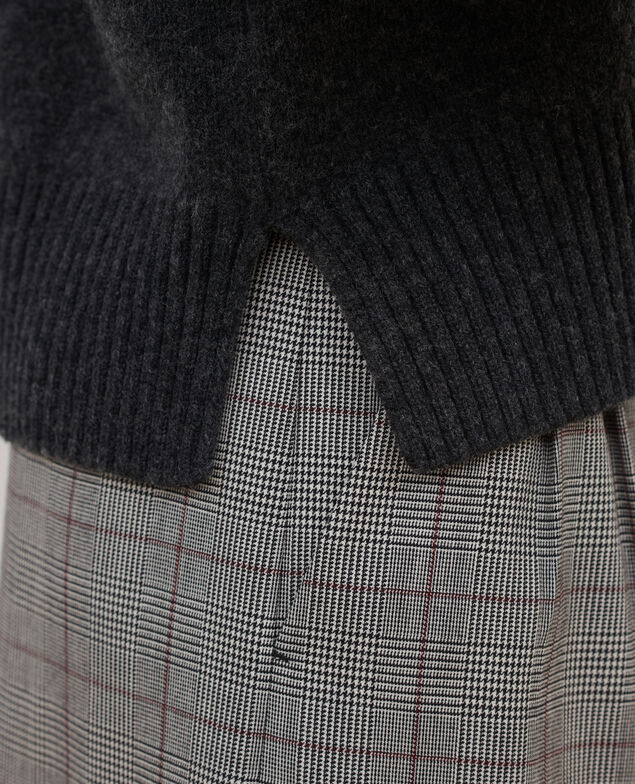 Merino wool blend funnel neck jumper