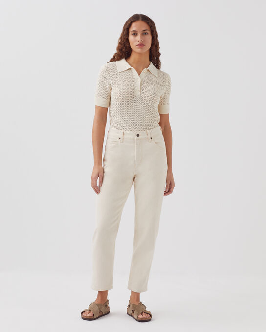 RITA - SLOUCHY - Baggy cotton jeans 8904 01_OFFWHITE