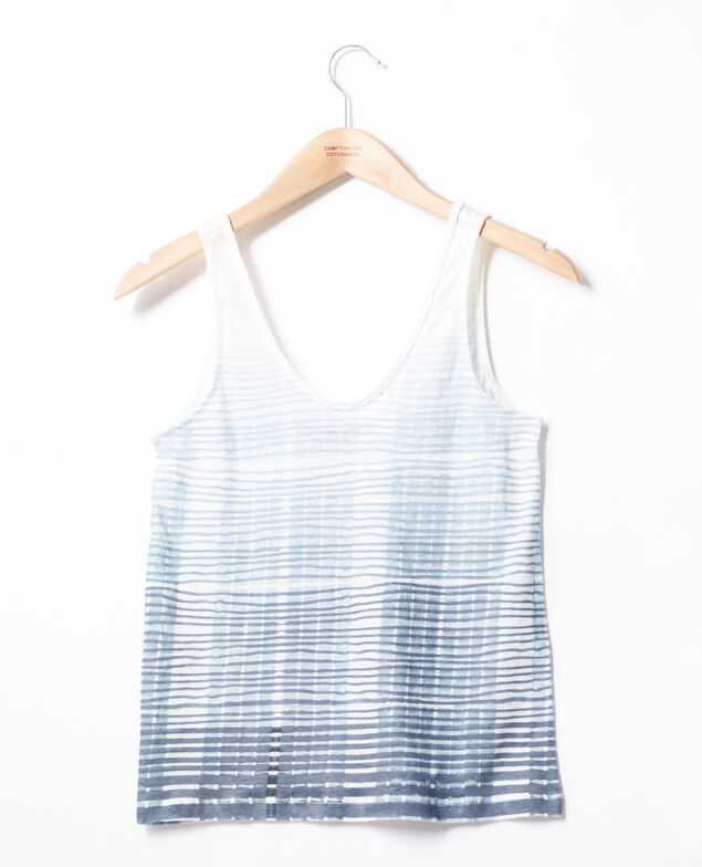 Linen vest top Tie&dye washed blue