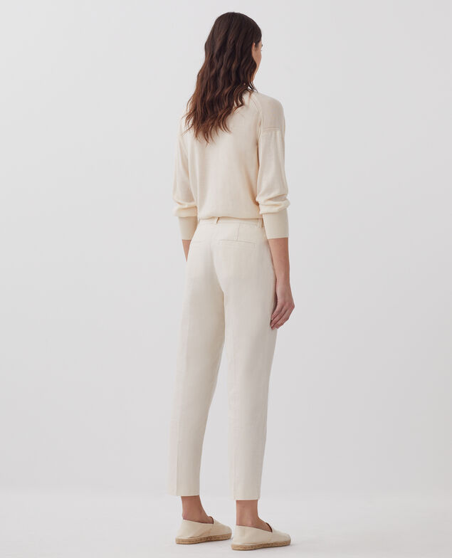 MARGUERITE - Cigarette trousers H303 white swan
