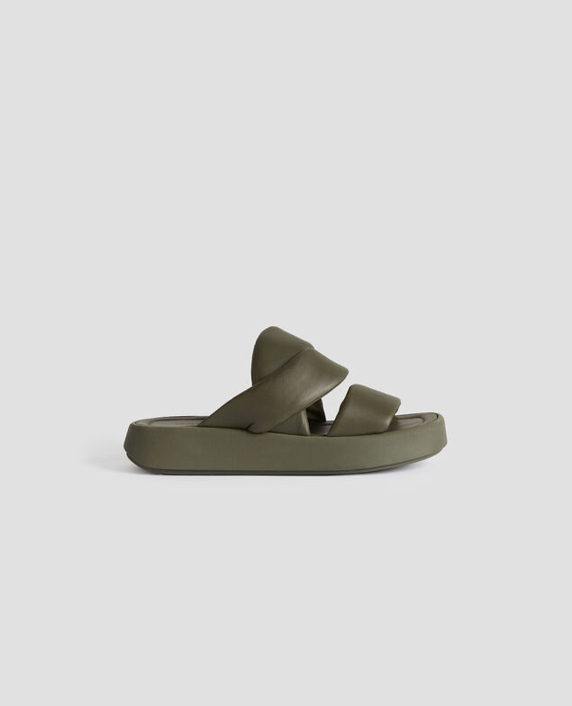 Leather sandals H331 kaki