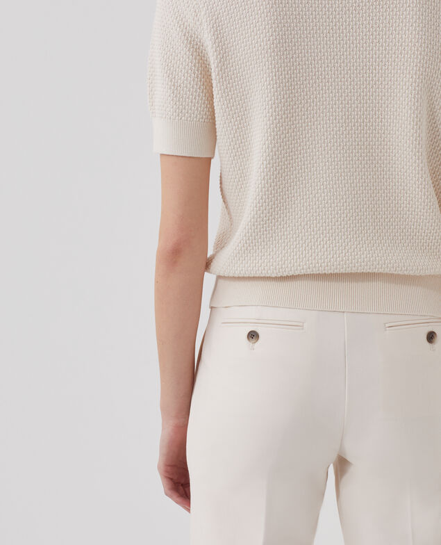 Short-sleeve cotton jumper U010 off white
