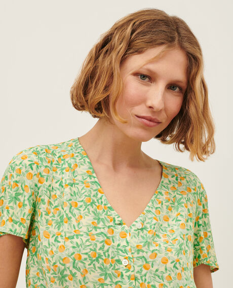 Silky printed blouse 0420 zest yellow 3sbl193v02