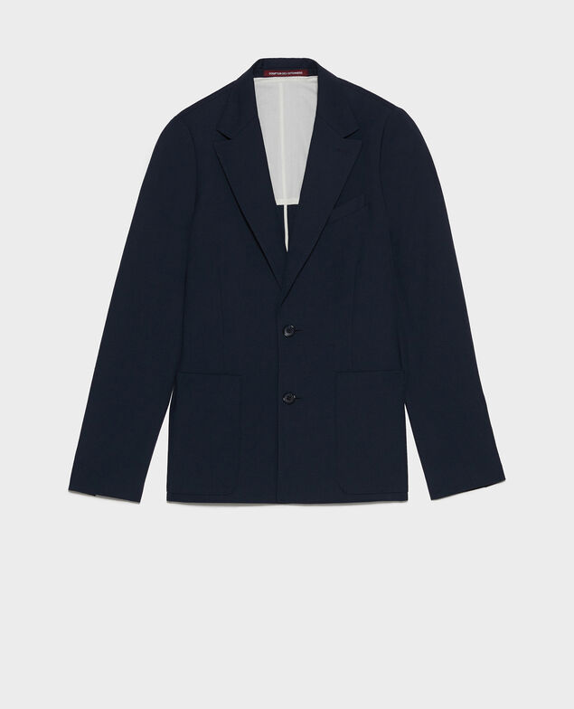 Lightweight smooth wool blazer Dark navy