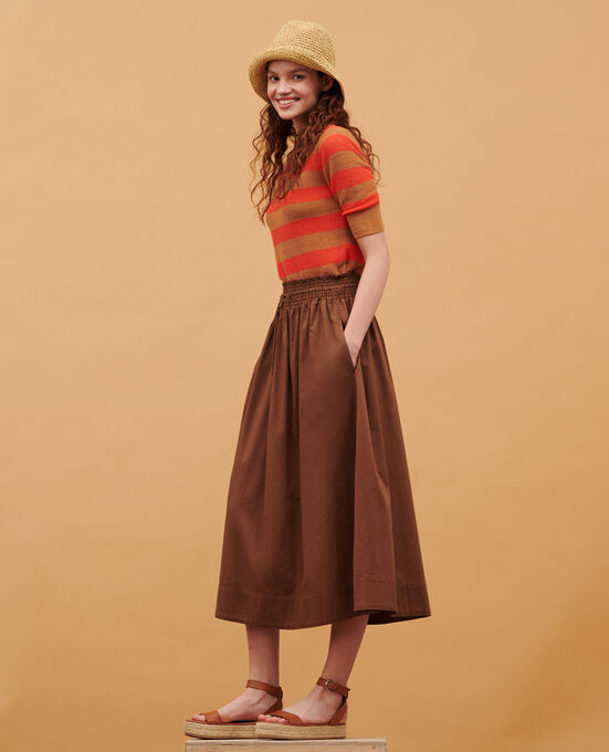 Maxi cotton skirt 35 BROWN