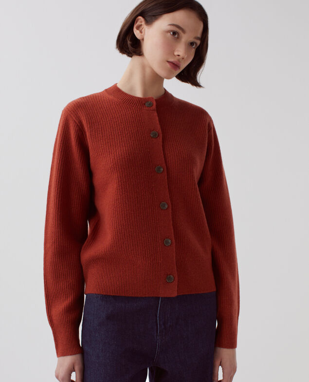 Wool cardigan U270 orange