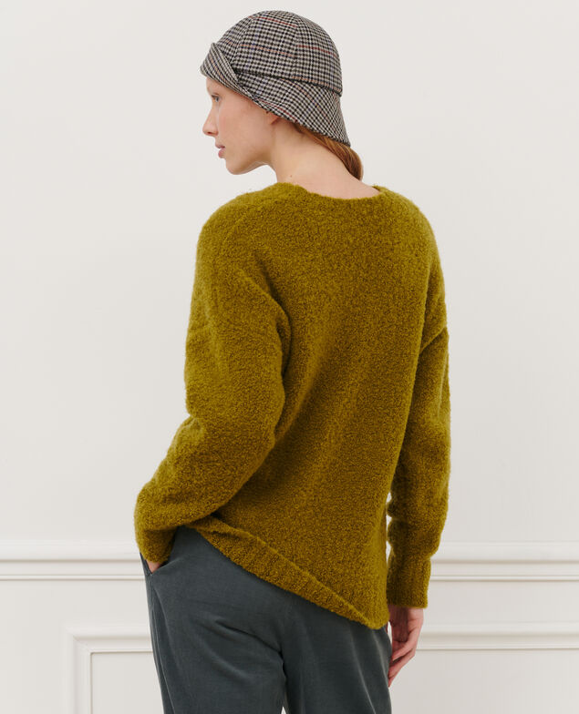 Round neck wool blend jumper 8833 54 green