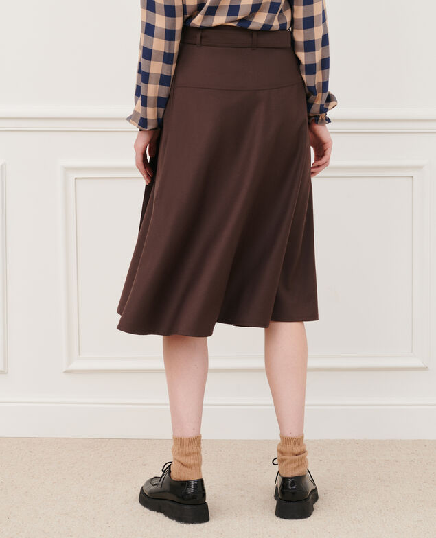 Wool wrap skirt 8809 38 darkbrown