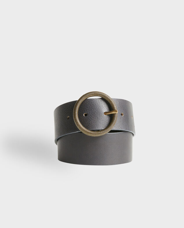 Wide leather belt 9901 09 faded black 2wbe187