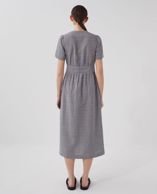 Midi dress J093 gingham check