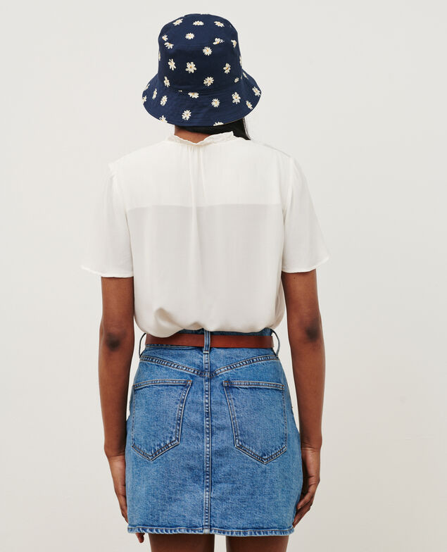 Short-sleeve fluid blouse 0007 white