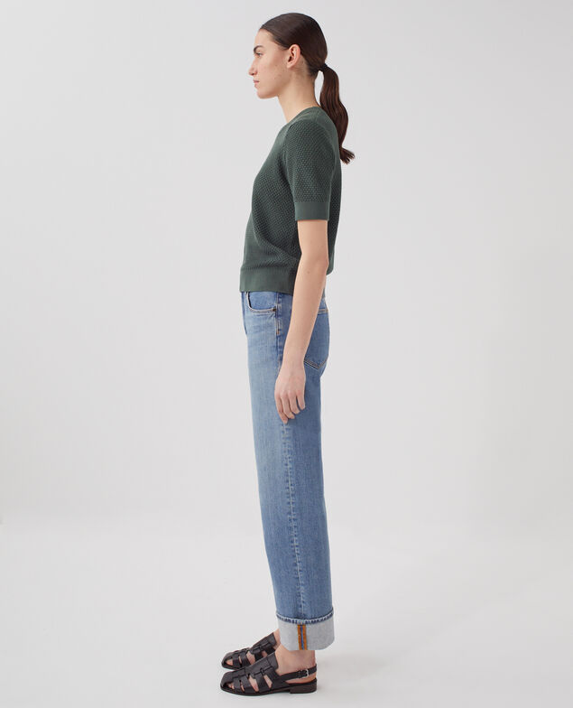 Short-sleeve cotton jumper U540 green
