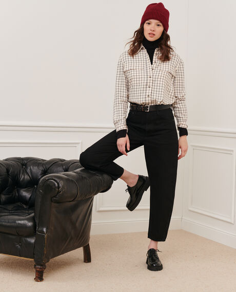 SYDONIE - BALLOON - Wide high-waisted 7/8 jeans Noir denim Palloono