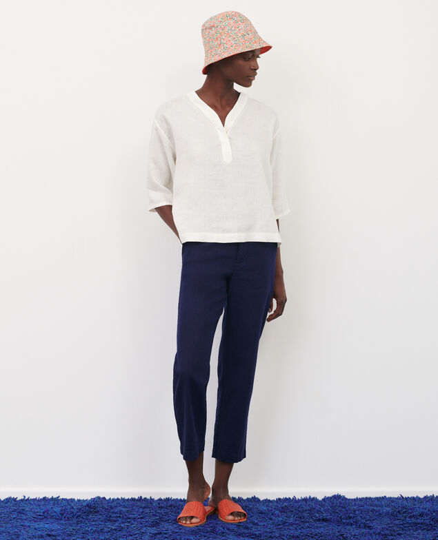 Linen tunic blouse 01 white