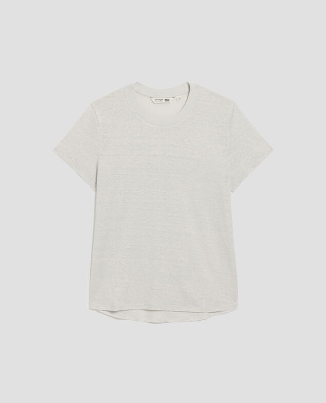 AMANDINE: linen round neck t-shirt U020 light gray