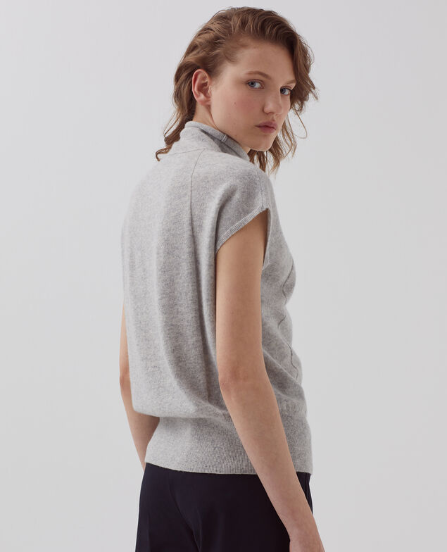 Sleeveless cashmere jumper I020 ashen gray