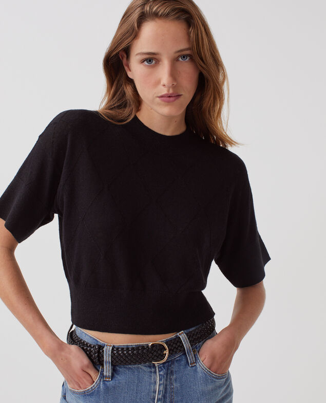 Short-sleeve jumper H091 black beauty