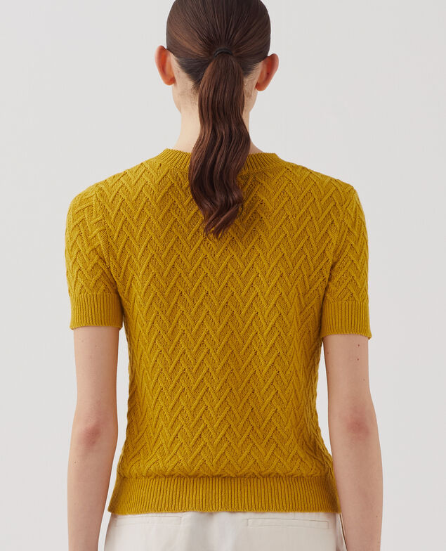 Short-sleeve linen jumper J480 gold flake