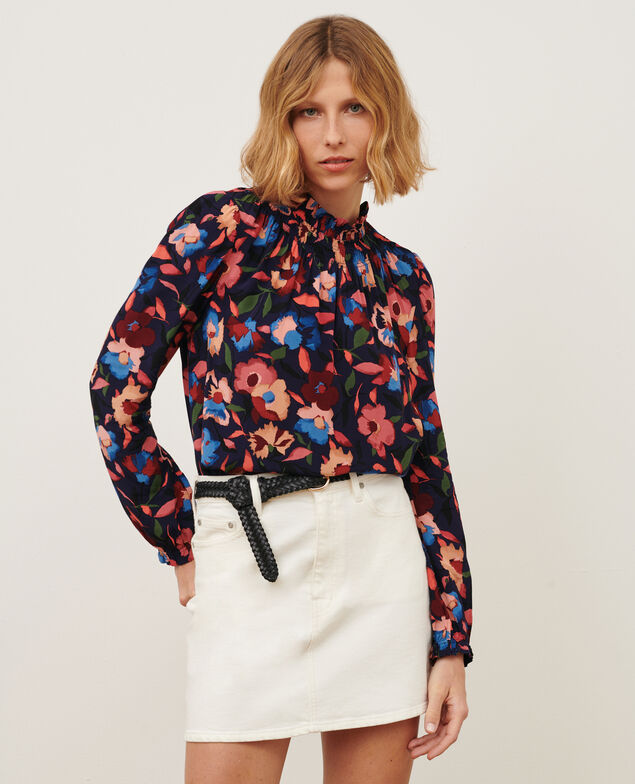 Printed blouse 8858 69 navy print