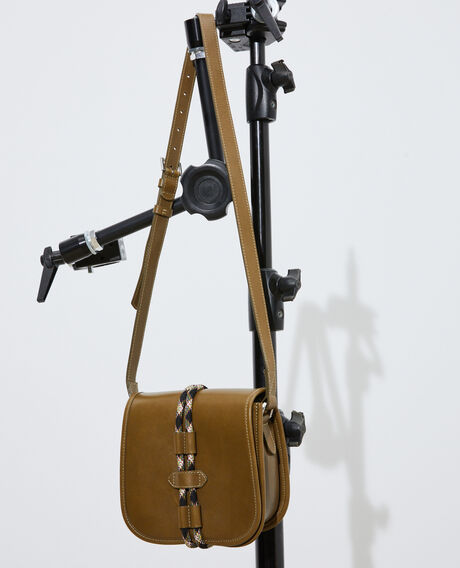 Small leather shoulder bag 6002c dark olive Peretbelair