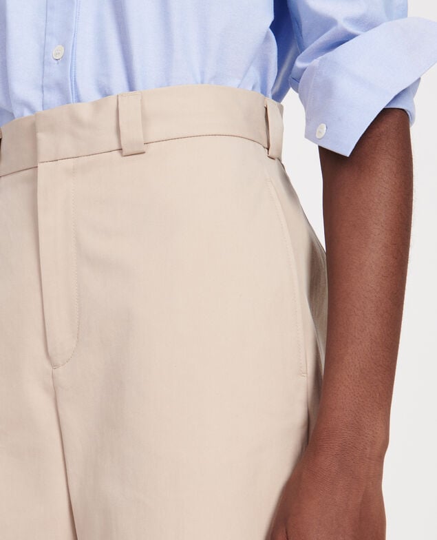 Cotton boyfriend trousers Oxford tan