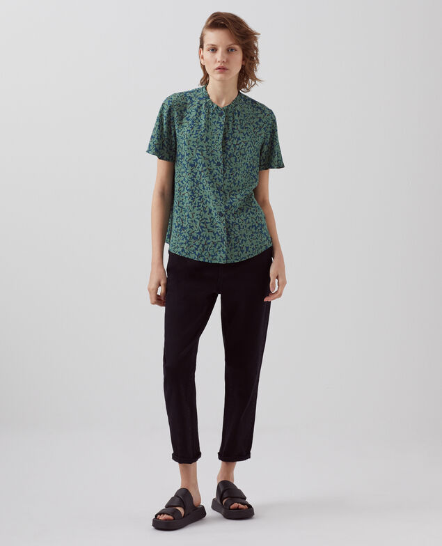 Short-sleeve fluid blouse H642 petal majolica