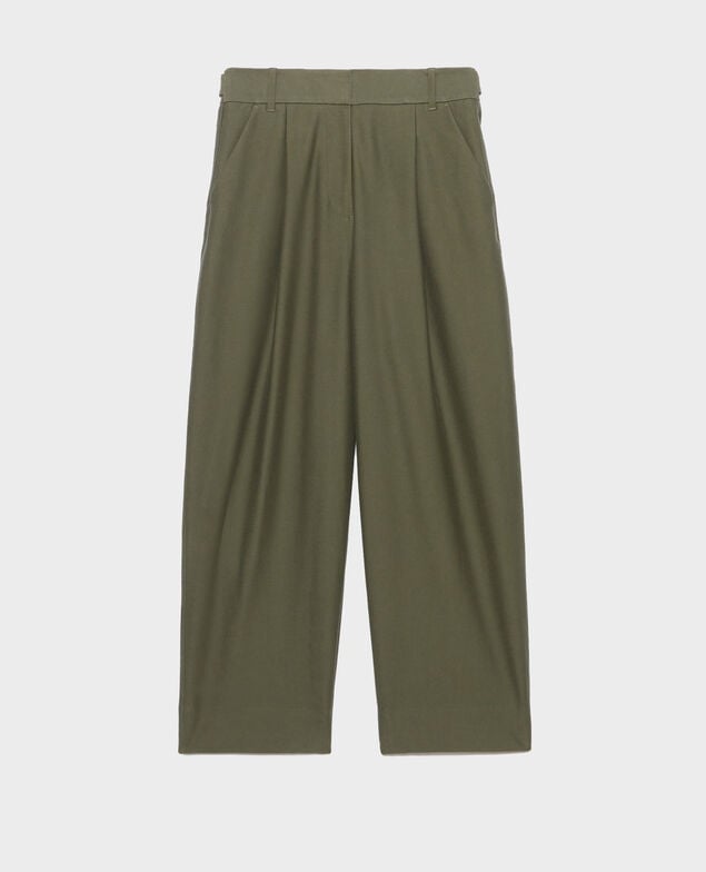 PEGGY - Jersey twill carrot trousers 0571 thyme green
