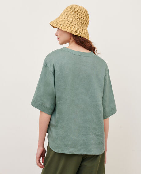 Loose linen tunic 0381 dark forest 3sbl168f04