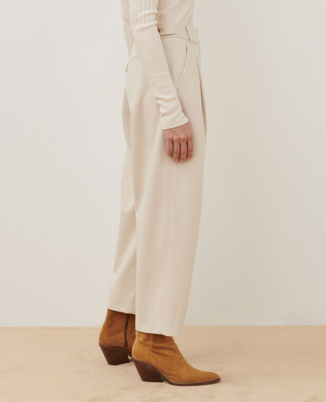 PEGGY - Wool blend carrot trousers