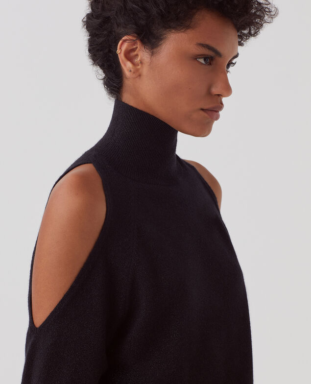 Cold shoulder jumper H099 black lurex