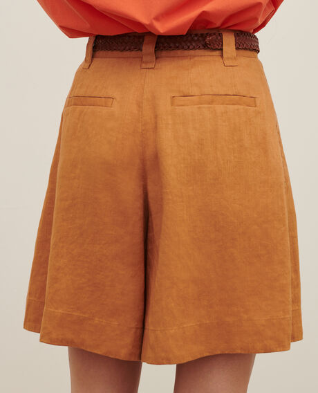 Loose linen shorts 0320 almond brown 3spa112f04