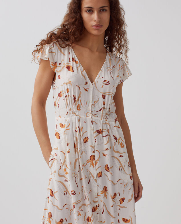 LUDIVINE - Fluid printed dress H302 delicate fl natural