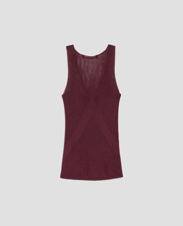 Rib knit tank dress J750 burgundy