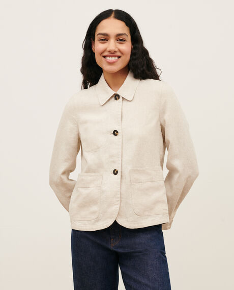 Linen jacket 0310 beige natural 3sja184f03