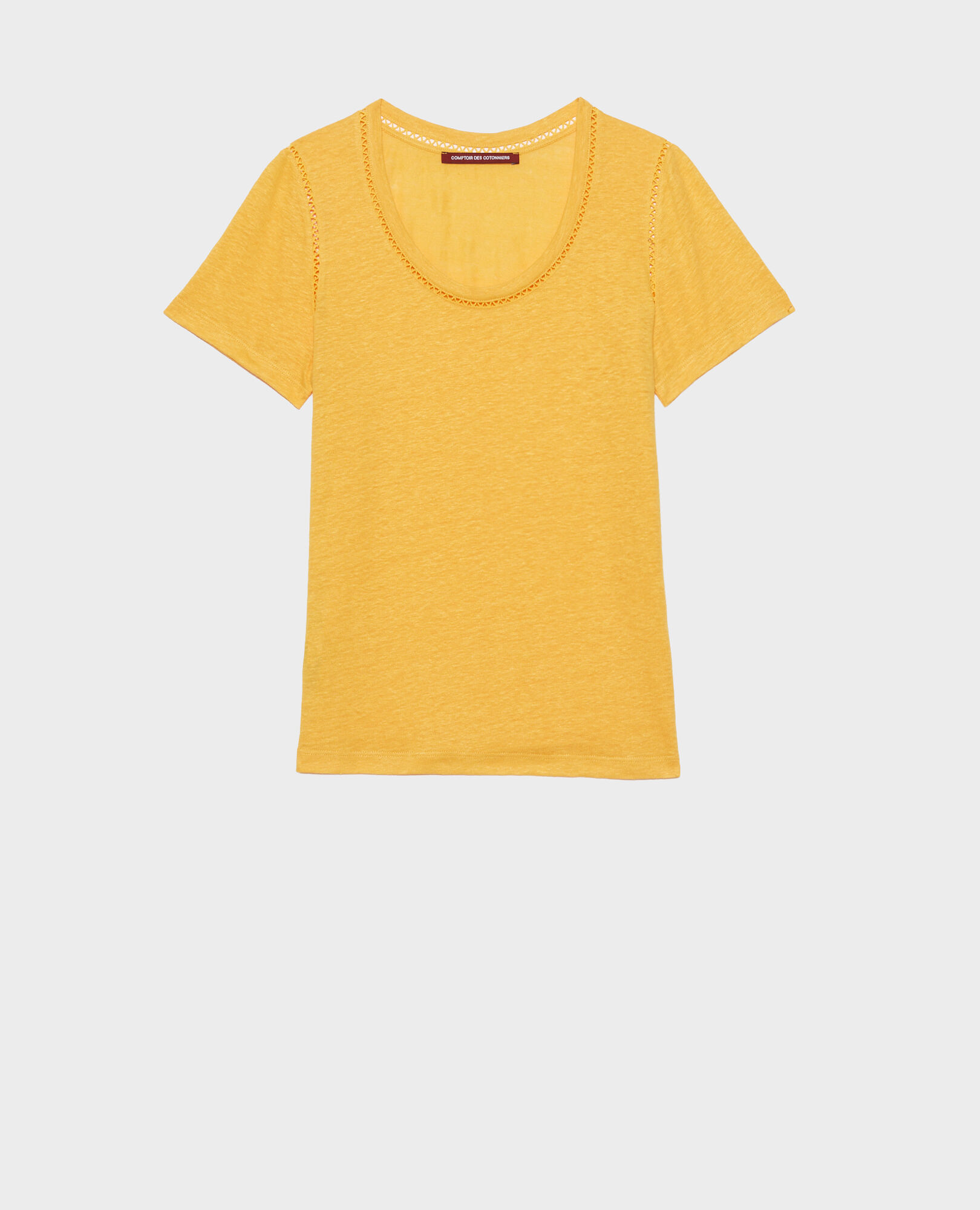 Linen T-shirt Spectra yellow Lye
