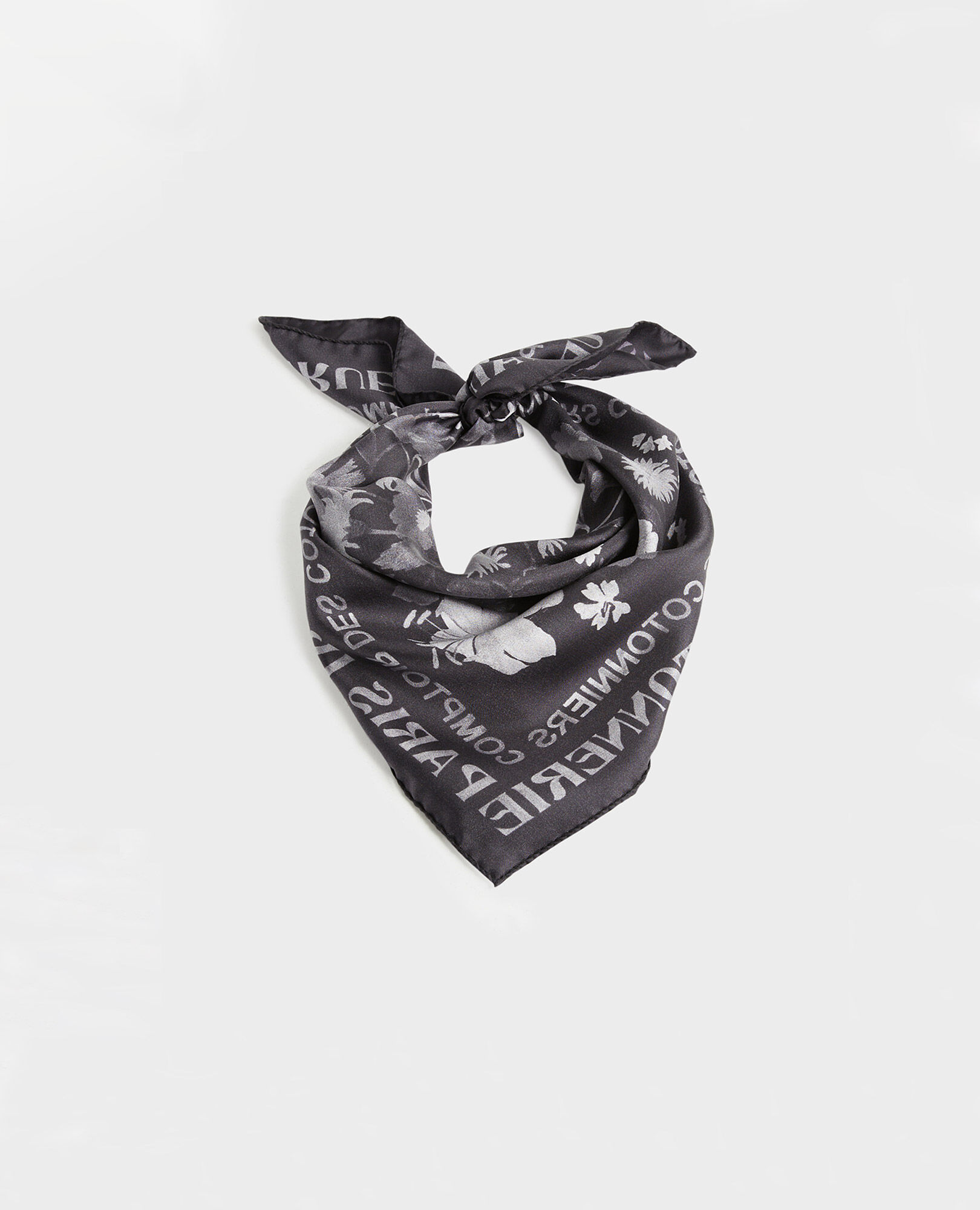 Square silk scarf Black beauty Maraiche