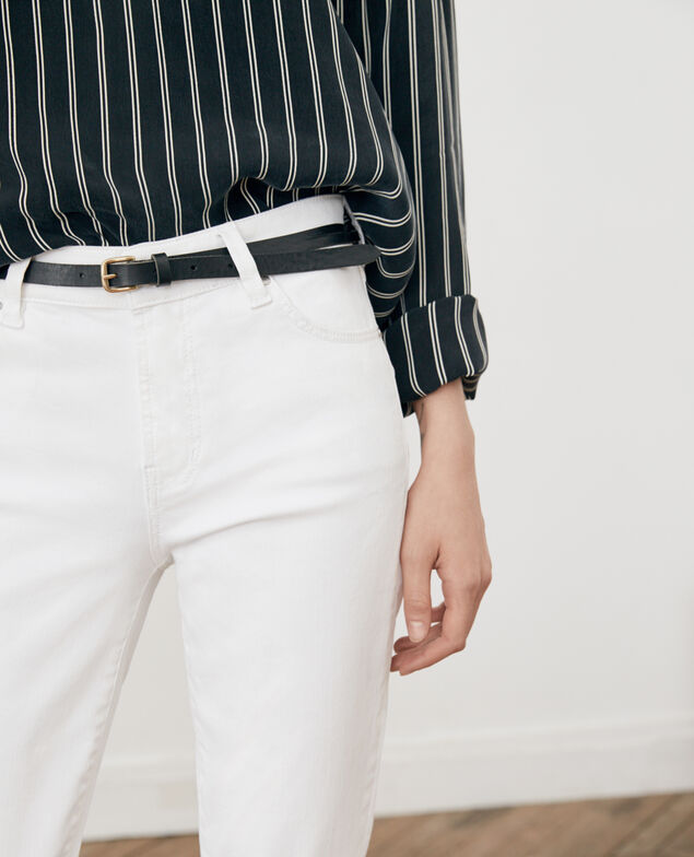 Braided leather belt Noir