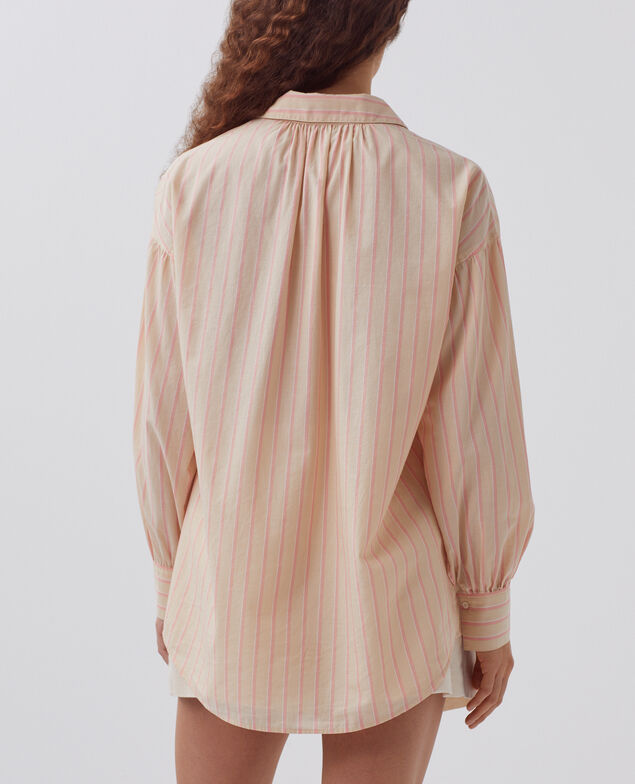 Cotton tunic shirt 0470 apricot stripe 3ssh283c21