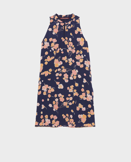 Silk dress Print navy 2sdr447s01