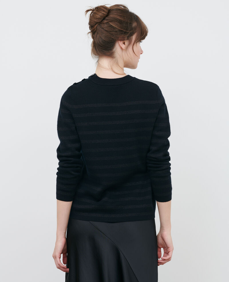 MADDY - Striped merino wool jumper Stp blk lx Liselle