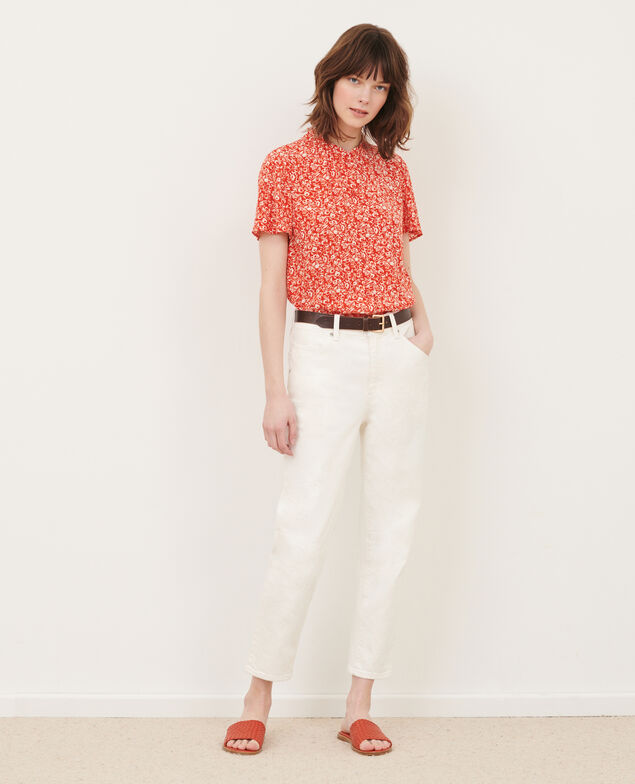 Short-sleeve fluid blouse 101 print red