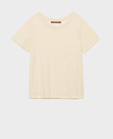 AMANDINE - linen round neck t-shirt 0300 castle wall 2ste055f05