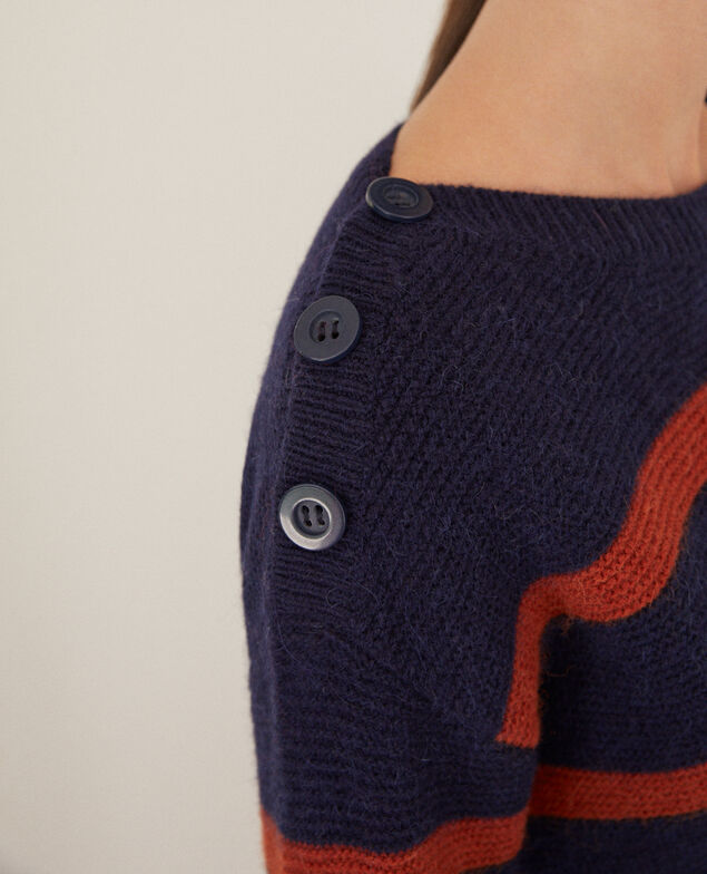 Boat neck jumper Peacoat/picante