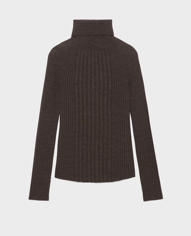 Merino wool blend roll neck jumper