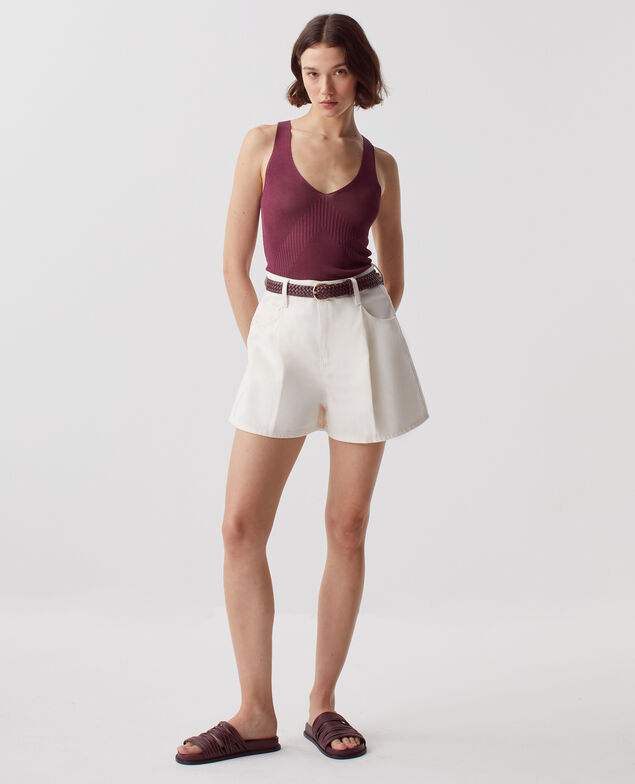 Pleated shorts H003 white